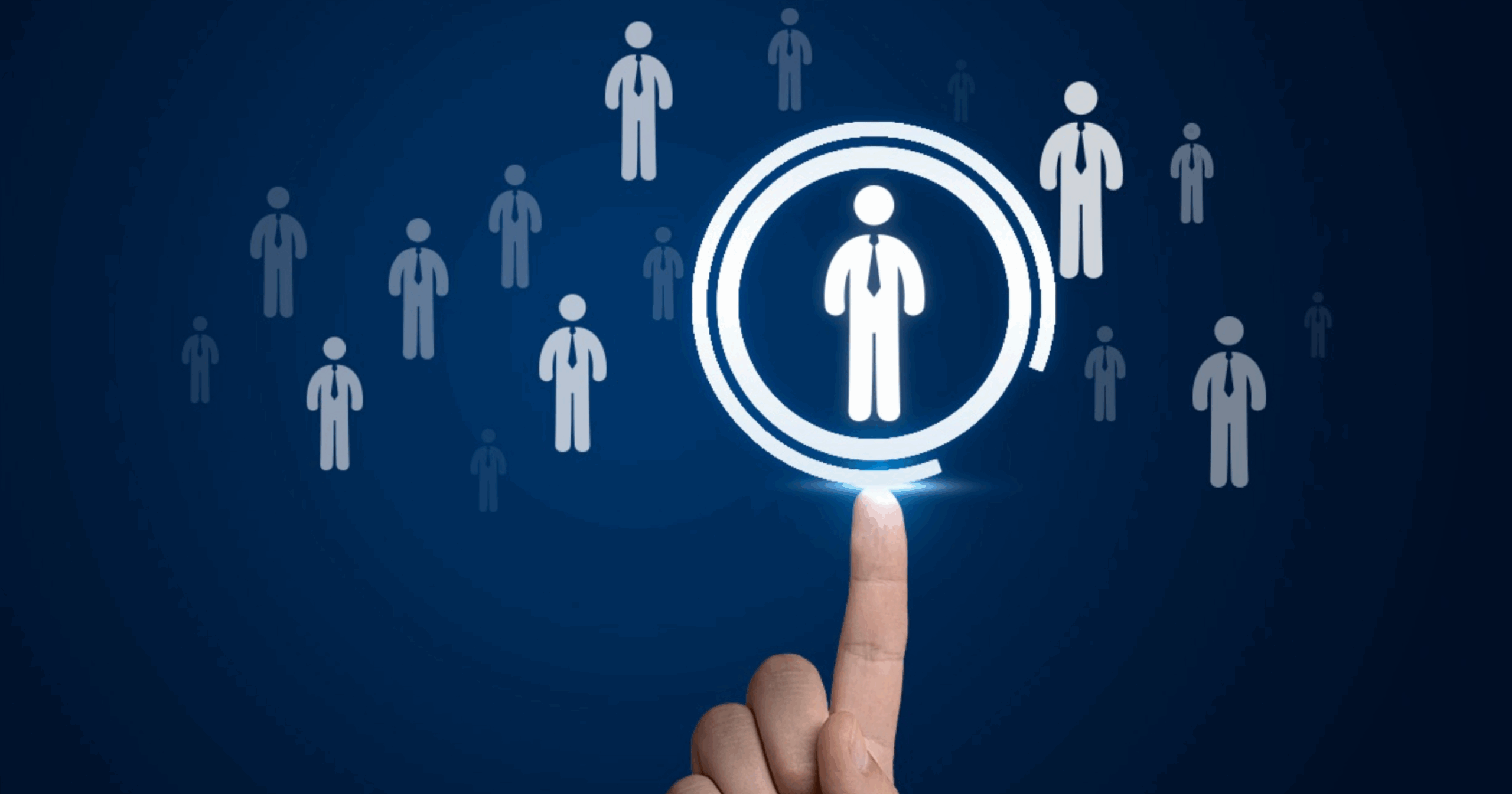 Concept of outsourcing showing selection of professionals from a global talent pool.